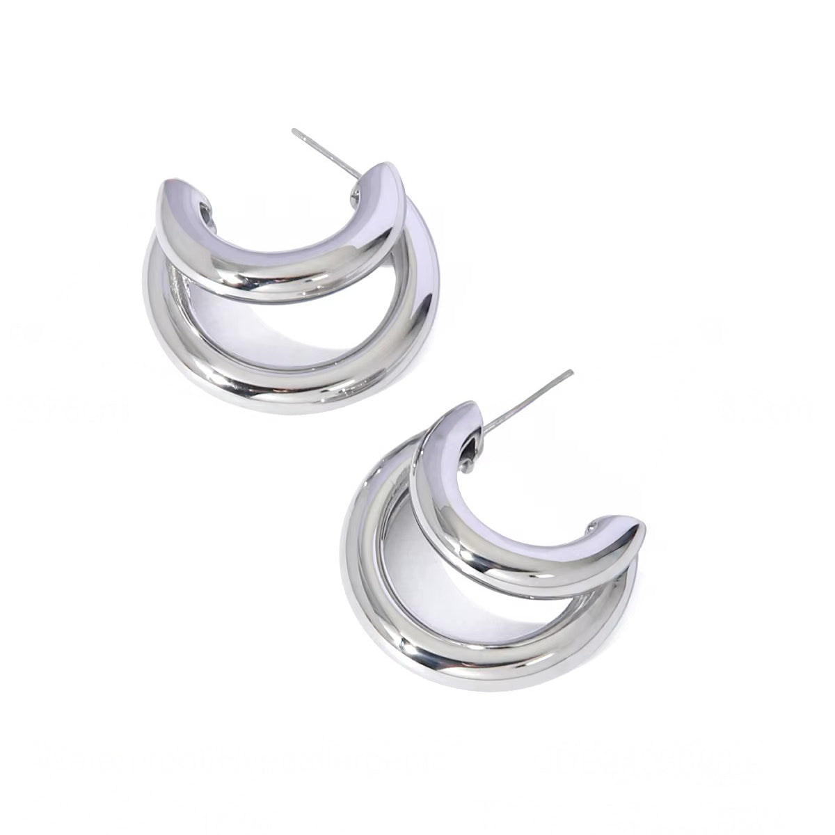 Simple Gold Crescent Shaped Earrings