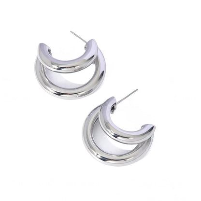 Simple Gold Crescent Shaped Earrings