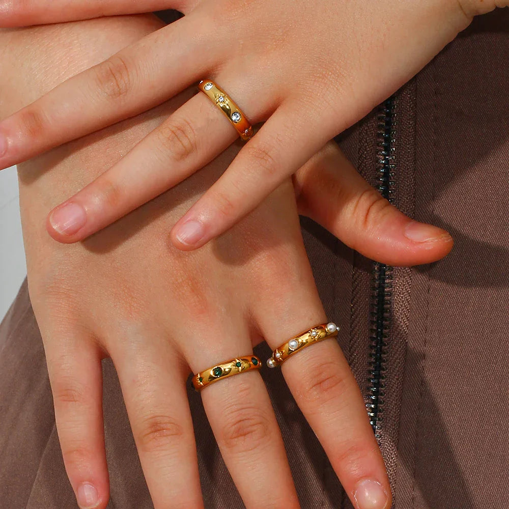 Luxury 18k Gemstone Star Ring - Halri