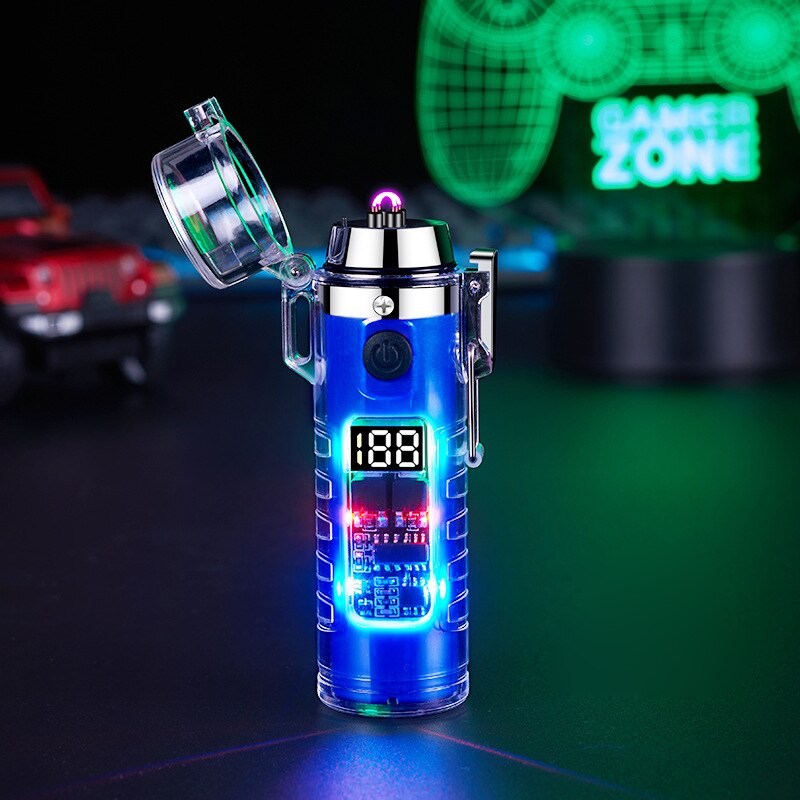 Waterproof Dual Arc Lighter Flashlight Torch