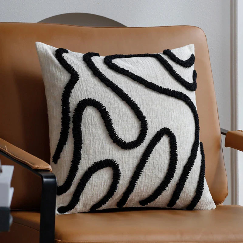 Cozy Chenille Throw Pillow with Simple Pattern