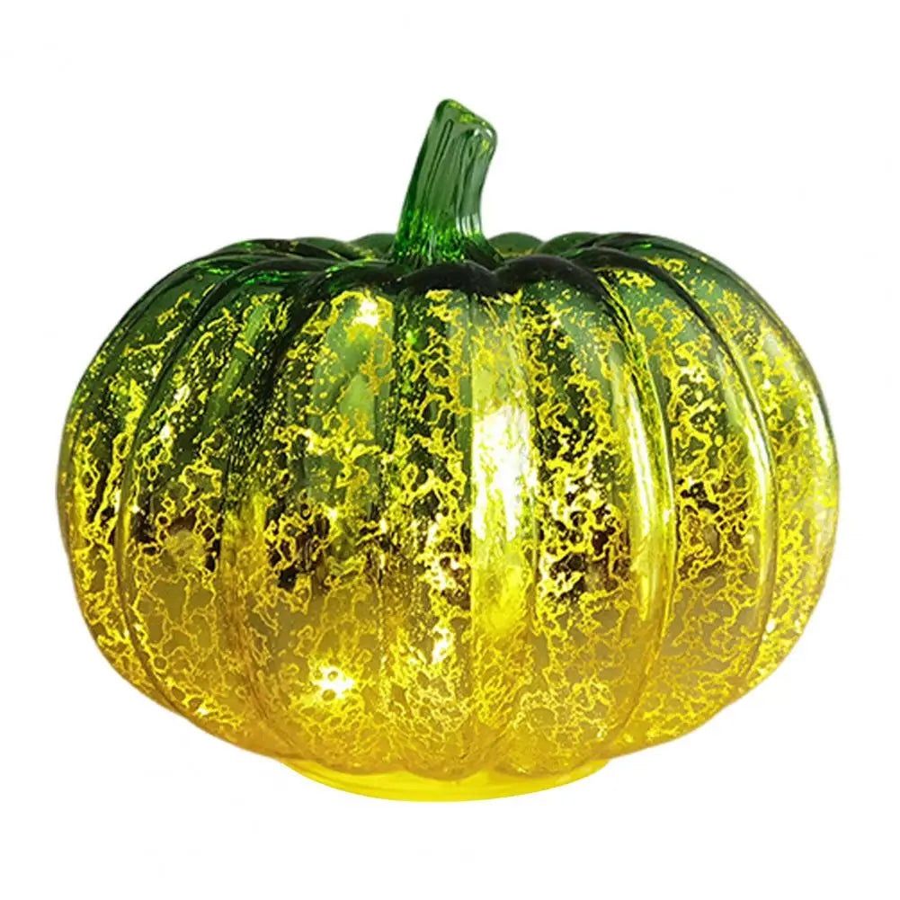 Warm Glow Glass Pumpkin Decor with LED Lights