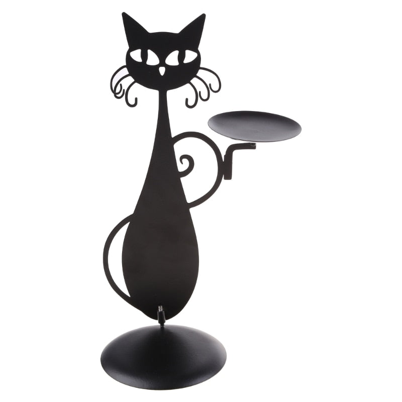 Mystic Black Feline Candle Holder - Halri