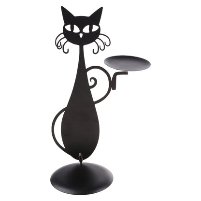Mystic Black Feline Candle Holder - Halri