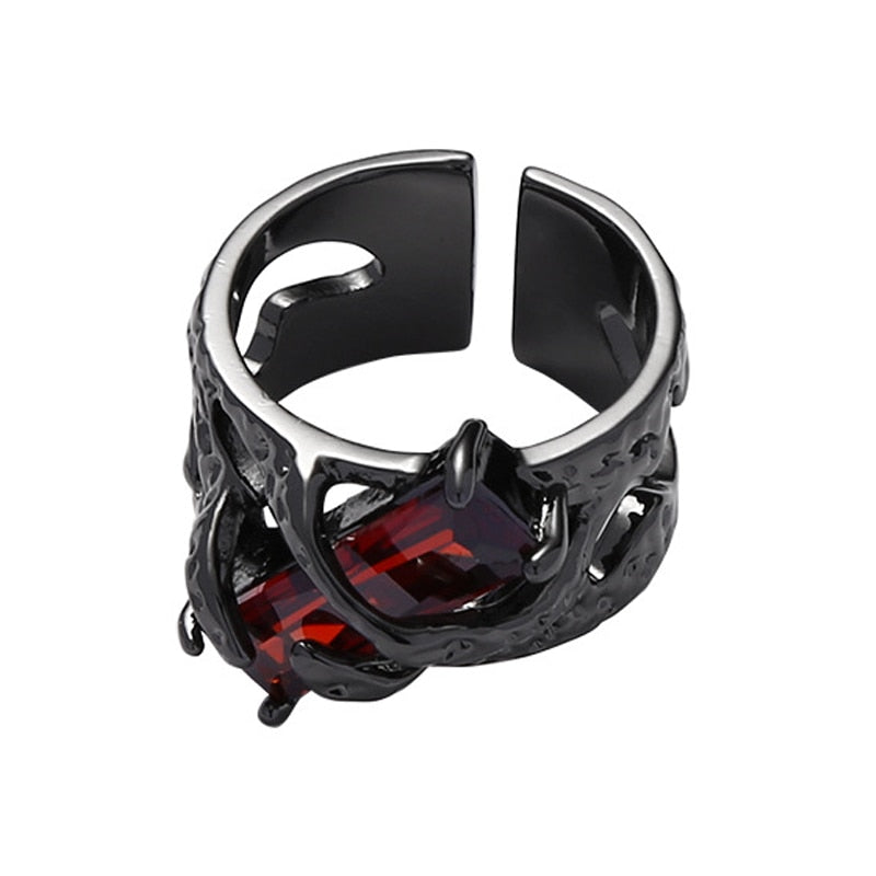 Elegant Black Zircon Stone Ring - Halri
