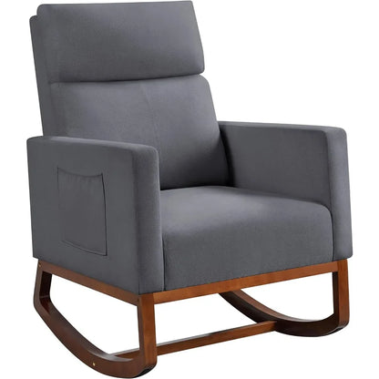 Padded Wooden Outdoor Rocking Chair
