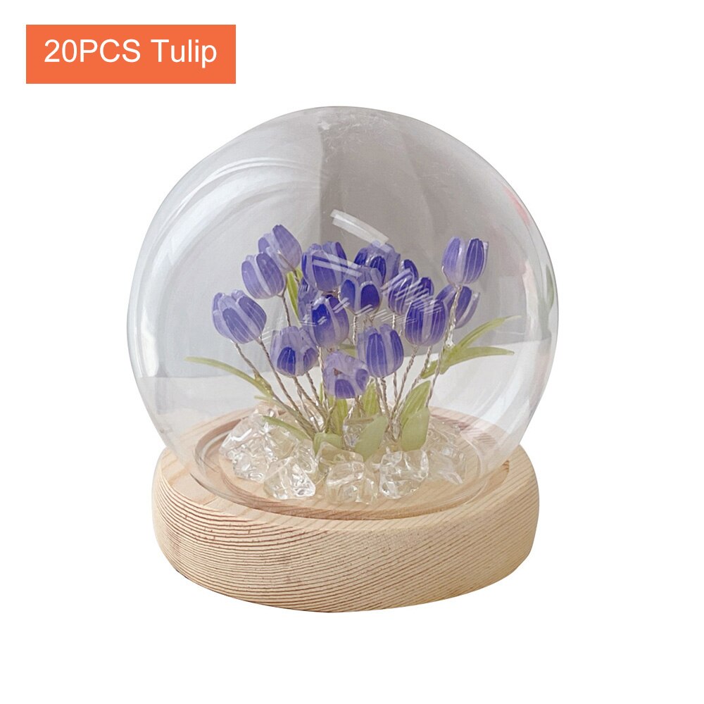 Beautiful Floral Glass Table Lamp
