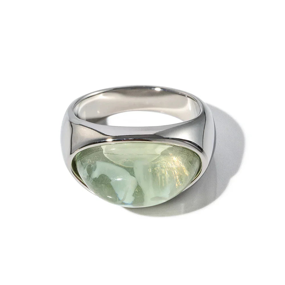 Bold Oval Gemstone Statement Ring