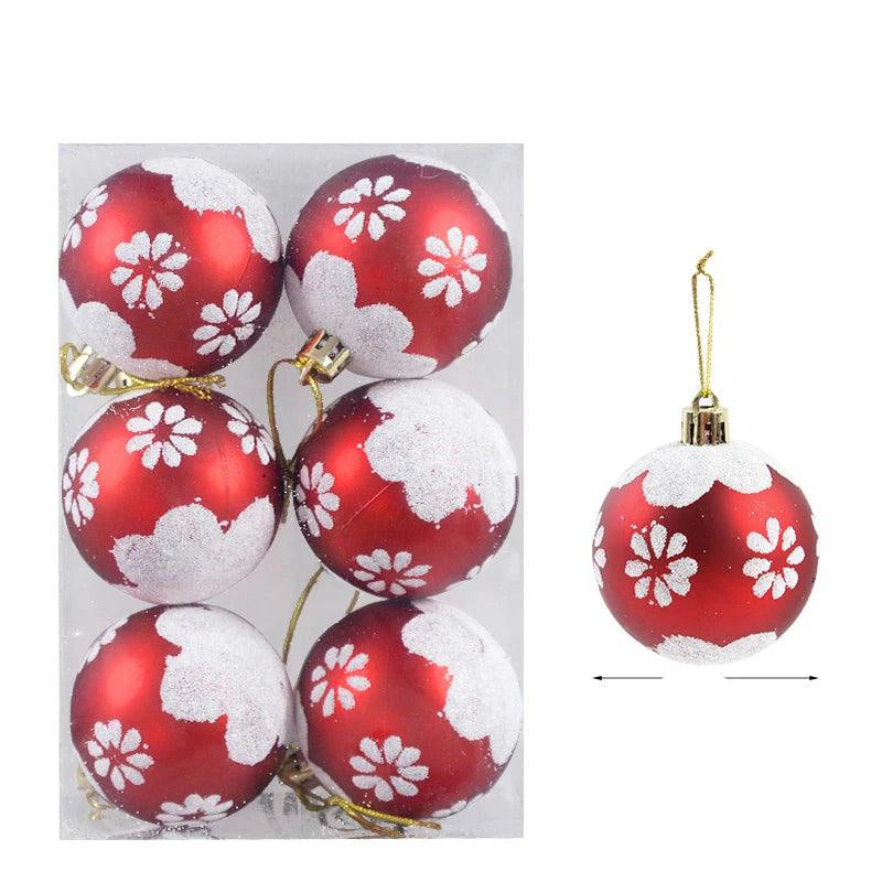 Colorful Glass Xmas Ornament Ball Set of 6