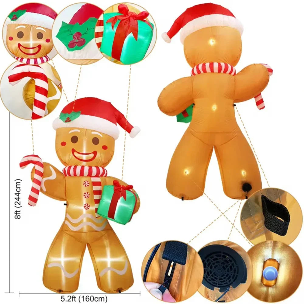 Large Outdoor Christmas Inflatable Gingerbread Man Decoration