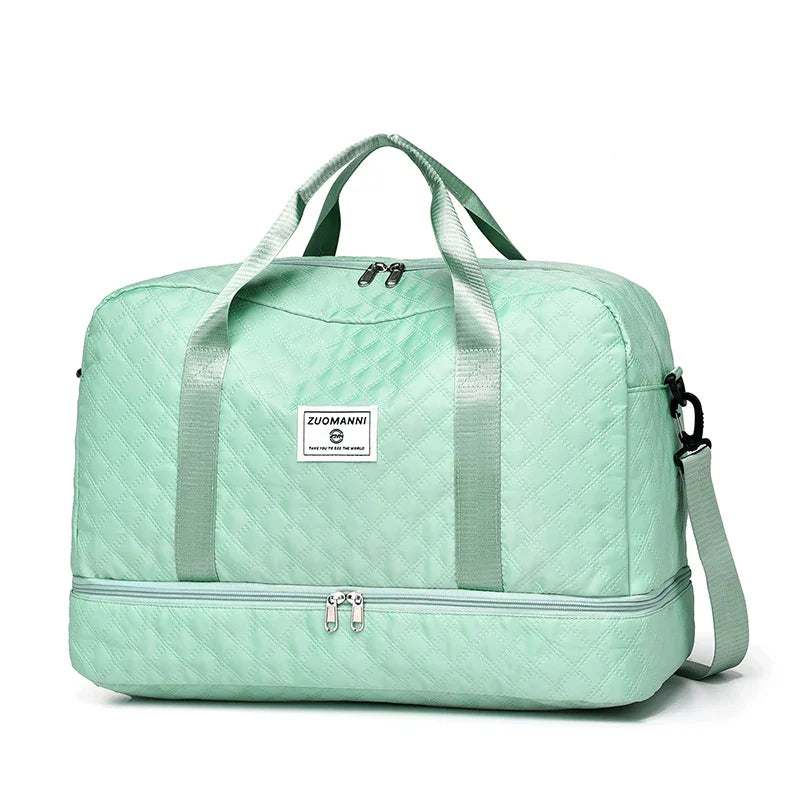 Compact Folding Travel Duffel Bag with Shoe Pocket