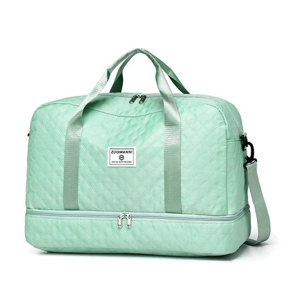 Compact Folding Travel Duffel Bag with Shoe Pocket