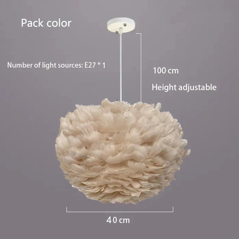 Fluffy White Downlight Chandelier Pendant