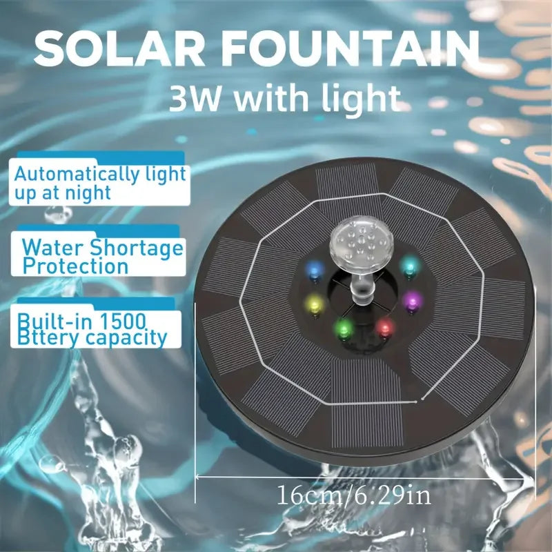 Solar Powered Garden Fountain with RGB Light - Halri