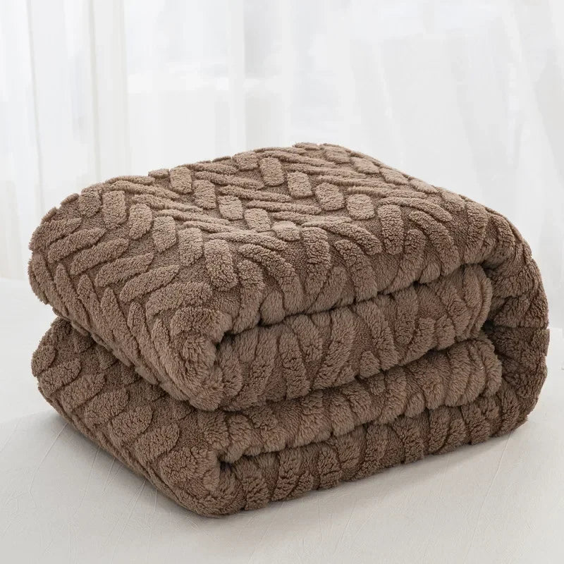 Warm Plush Fleece Blanket for Autumn Winter