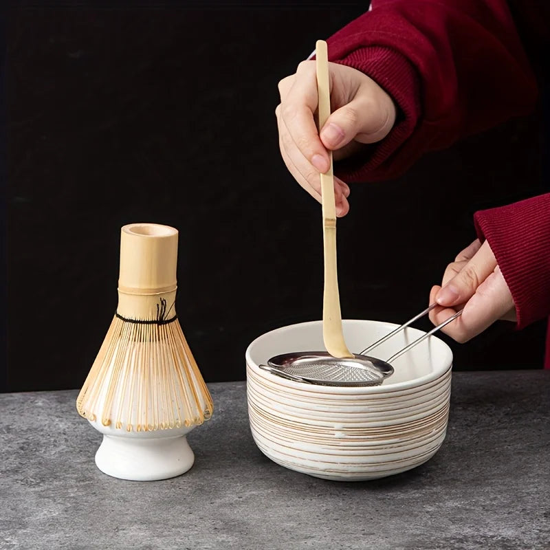 Traditional Japanese Matcha Tea Set 6-Piece Ceramic Bowl - Halri