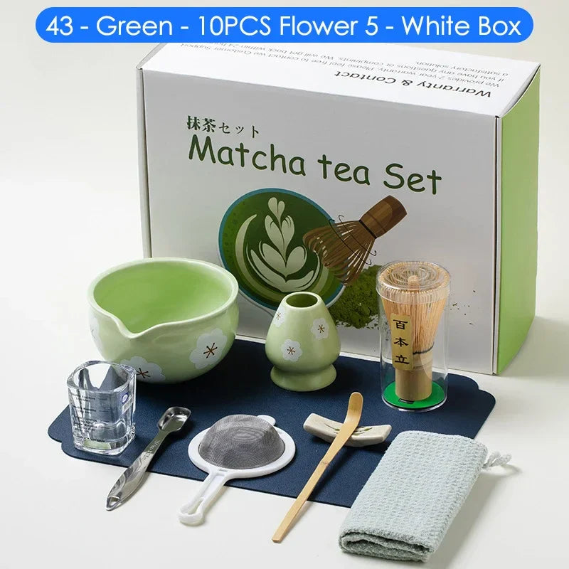 Variant image for Japanese Matcha Tea Set 10-Piece Natural Bamboo Ceramic Standard Size-10
