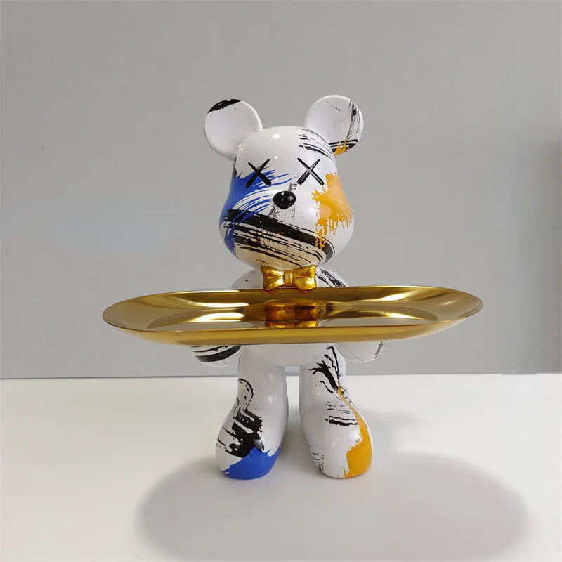 Cute Bear Figurine Serving Tray