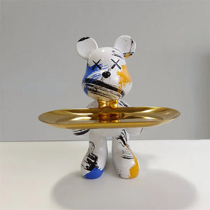 Cute Bear Figurine Serving Tray