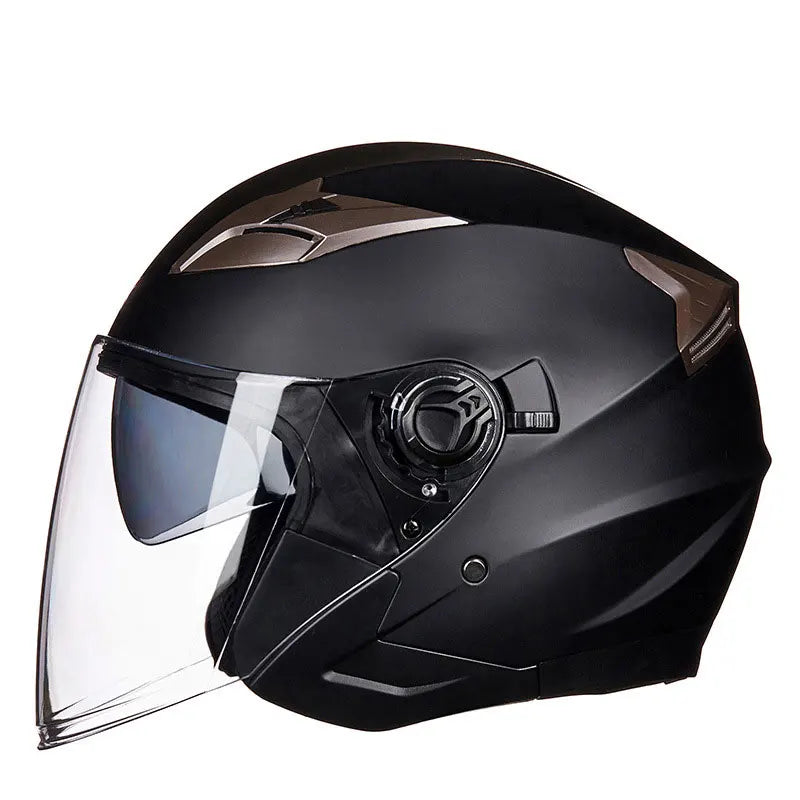 Street Bike Half Face Helmet with Dual Lens & DOT Certification