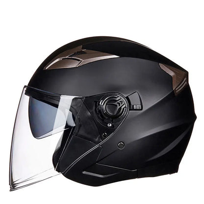Street Bike Half Face Helmet with Dual Lens & DOT Certification