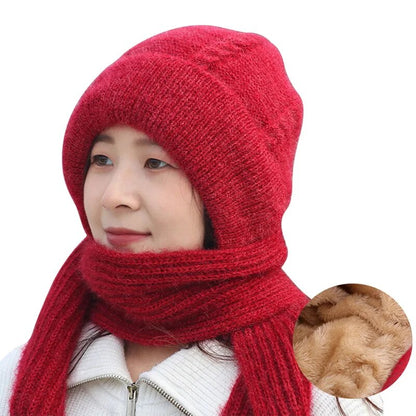 Warm Fleece Hat and Scarf Set