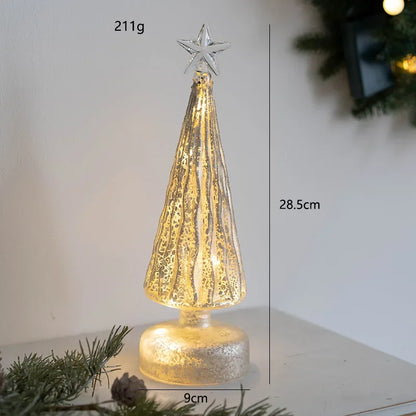 Festive Holiday LED Glass Table Lamp