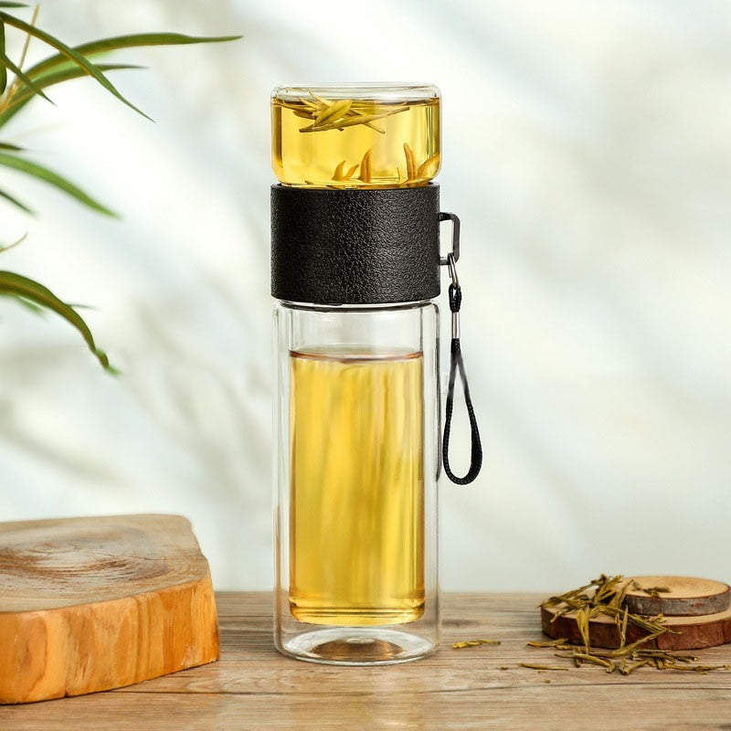 Insulated Double Layer Smart Water Bottle Glass
