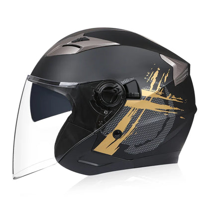 Street Bike Half Face Helmet with Dual Lens & DOT Certification