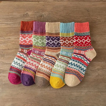 Cozy Women's Thermal Socks Set 5 Pairs Warm Winter