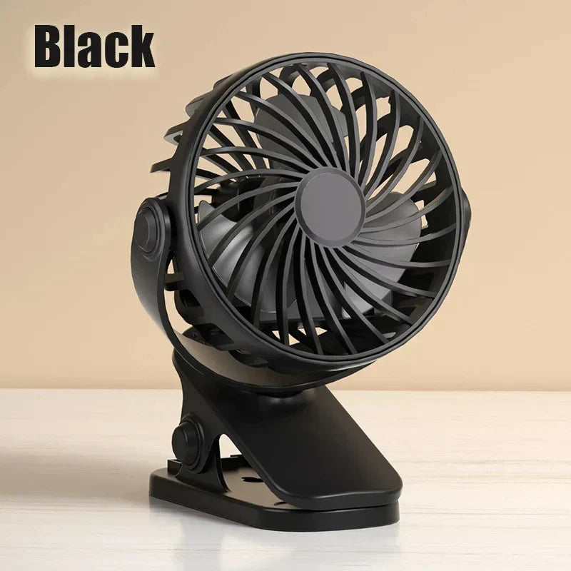 Compact USB Desk Fan with 3 Speeds and LED Light