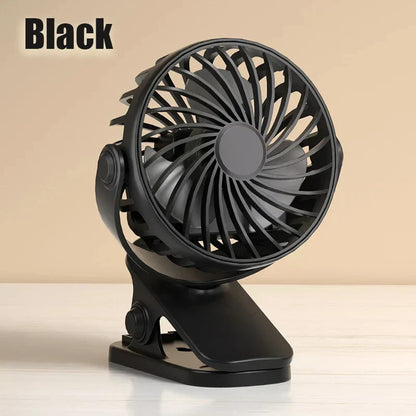 Compact USB Desk Fan with 3 Speeds and LED Light