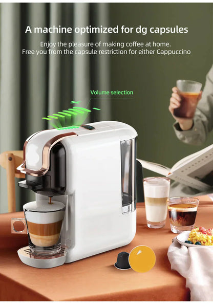 Compact Multi-Function Coffee Maker with Milk Frother