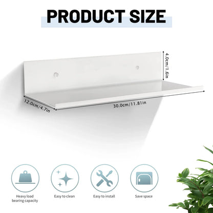 Slim Metal Floating Wall Shelf