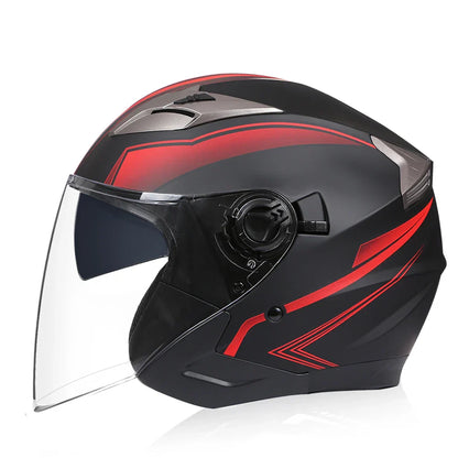Street Bike Half Face Helmet with Dual Lens & DOT Certification