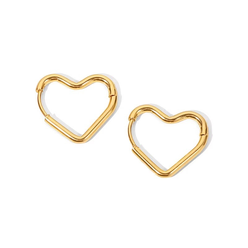 Lovely Heart Shaped Hoop Earrings - Halri