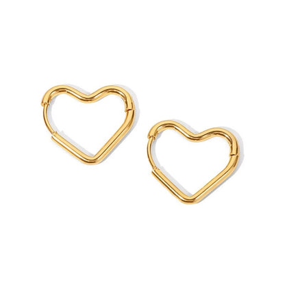 Lovely Heart Shaped Hoop Earrings - Halri