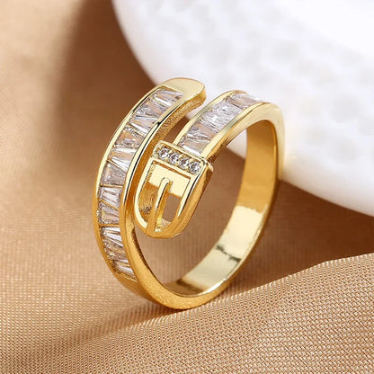 Luxury Diamond Buckle Ring - Halri
