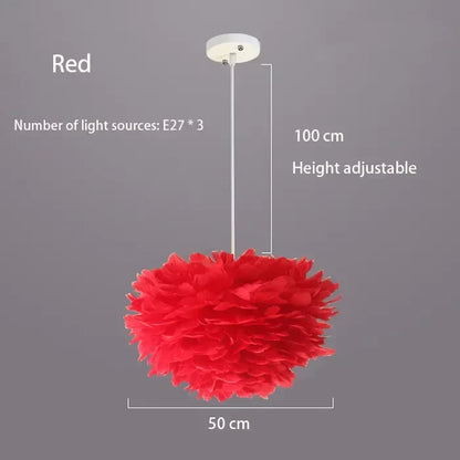 Chic Nordic Feather Drop Light with LED
