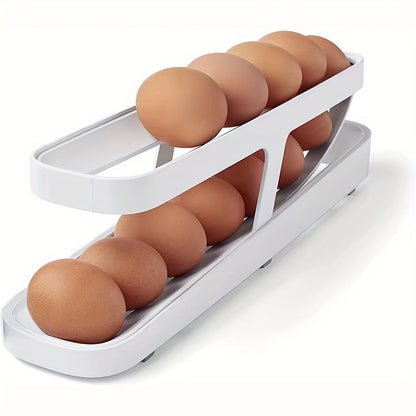 Double Layer Fridge Storage Egg Tray Organizer Rack