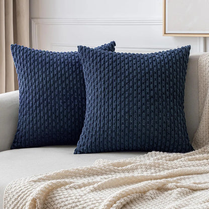 Plush Striped Velvet Cushion in Chic Bohemian Design