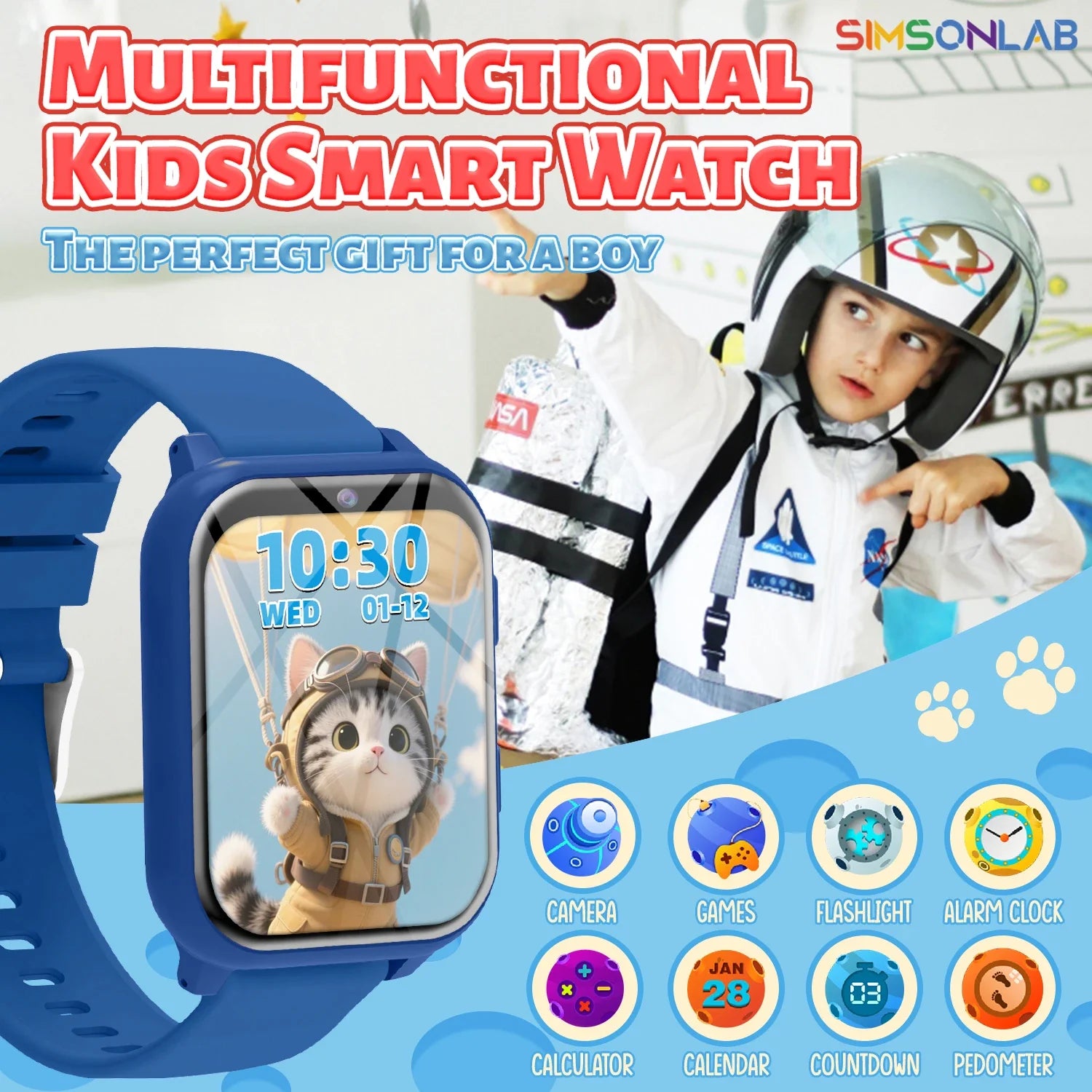 Fun Kids Digital Watch with Alarm and Flashlight - Halri