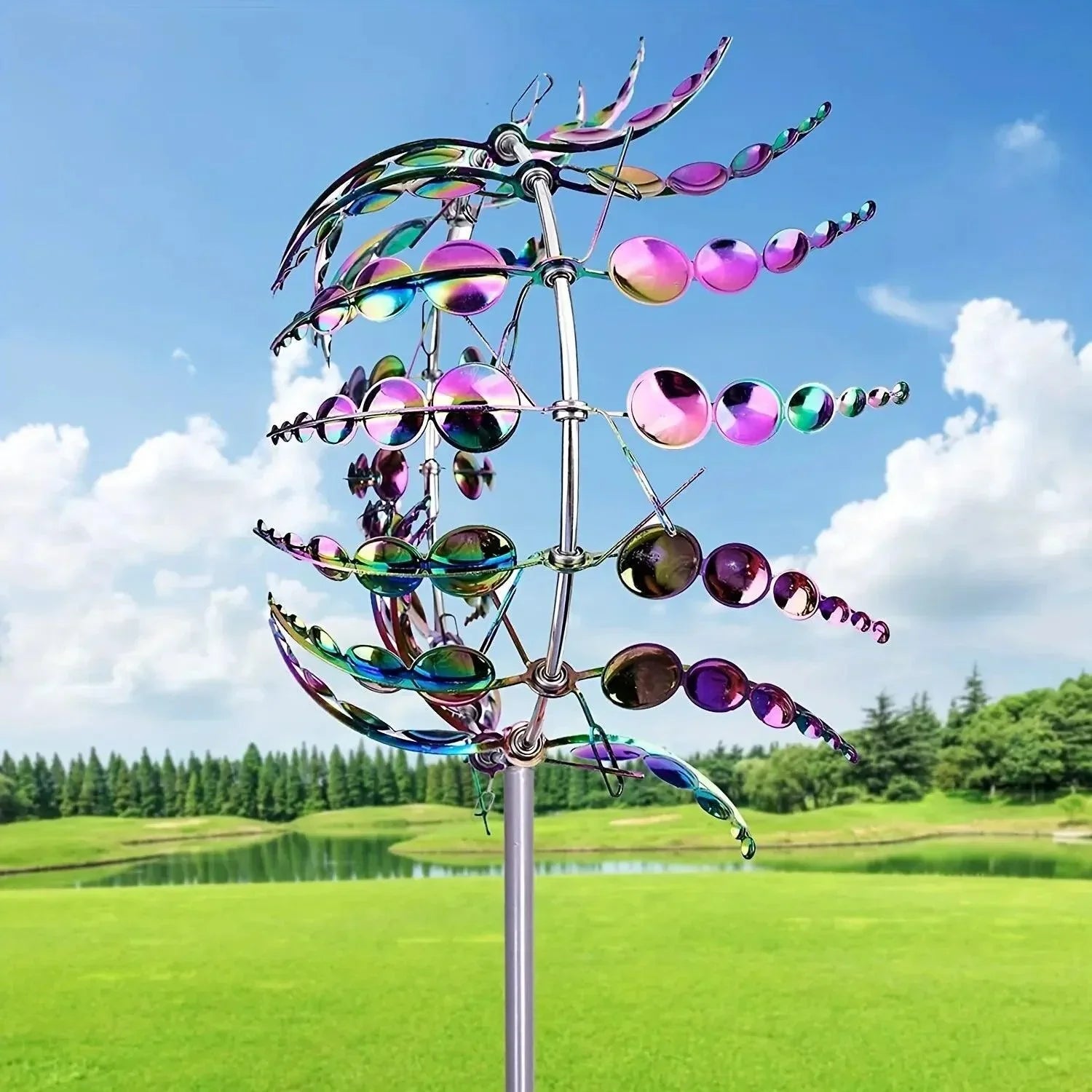 Metal Outdoor Windmill Lawn Ornament - Halri