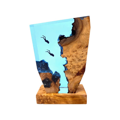 Coastal Glow Modern Table Lamp with USB Charger