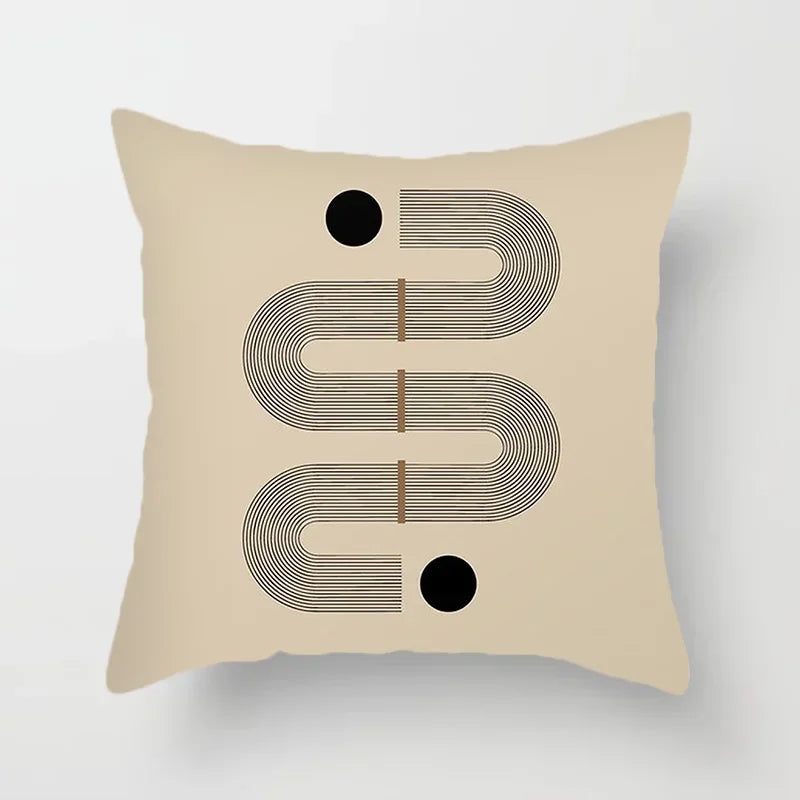 Stylish Black White Abstract Throw Pillow Cover