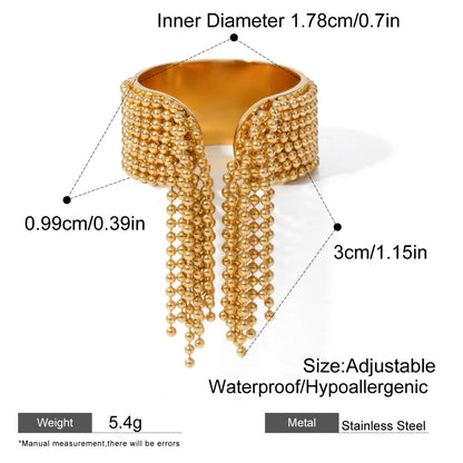Luxury Gold Drop Adjustable Cocktail Ring - Halri