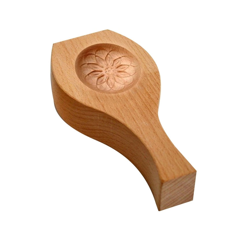 Natural Wood Crescent Dumpling Mould Tool