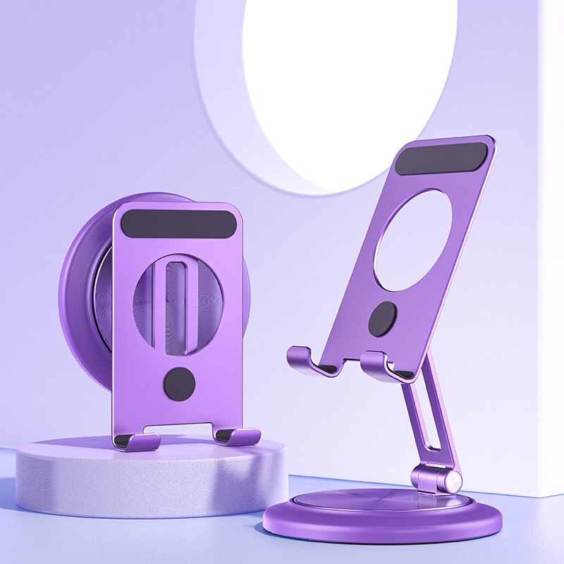 Adjustable Wooden Phone Stand with 360 Rotation