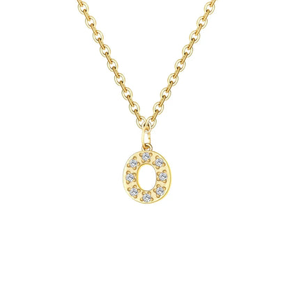 Delicate CZ Initial Pendant Chain Necklace