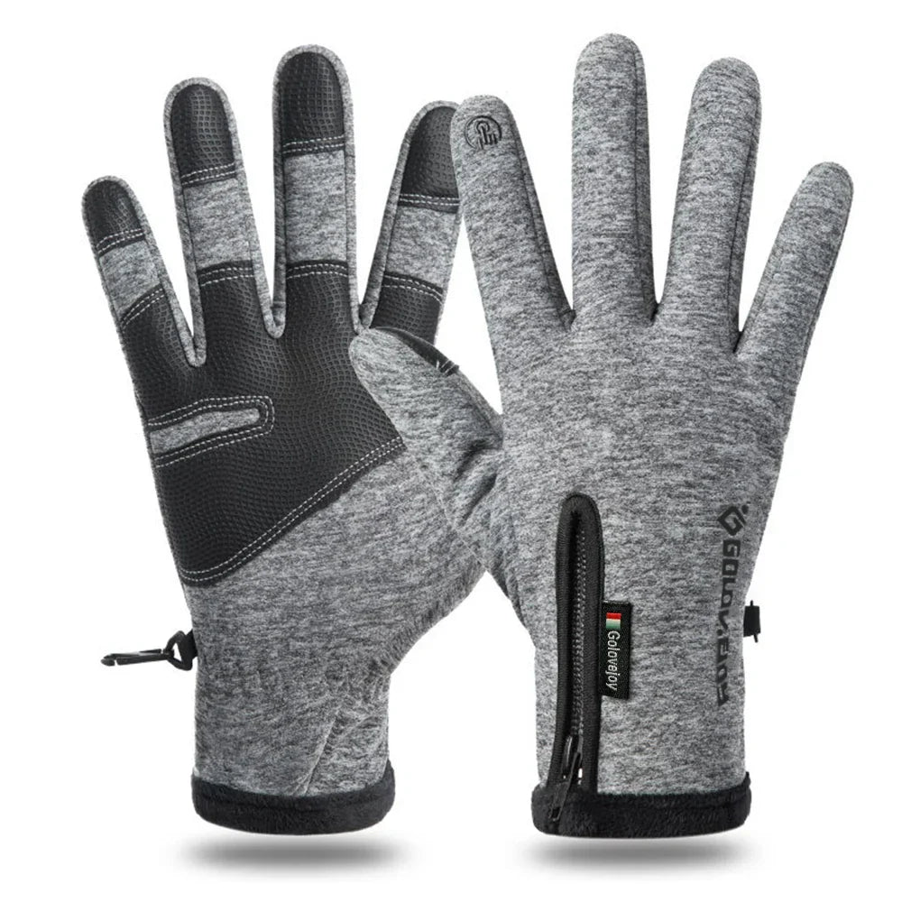 Warm Waterproof Motorcycle Gloves Touchscreen Fleece Lined